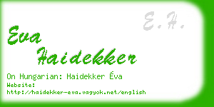 eva haidekker business card